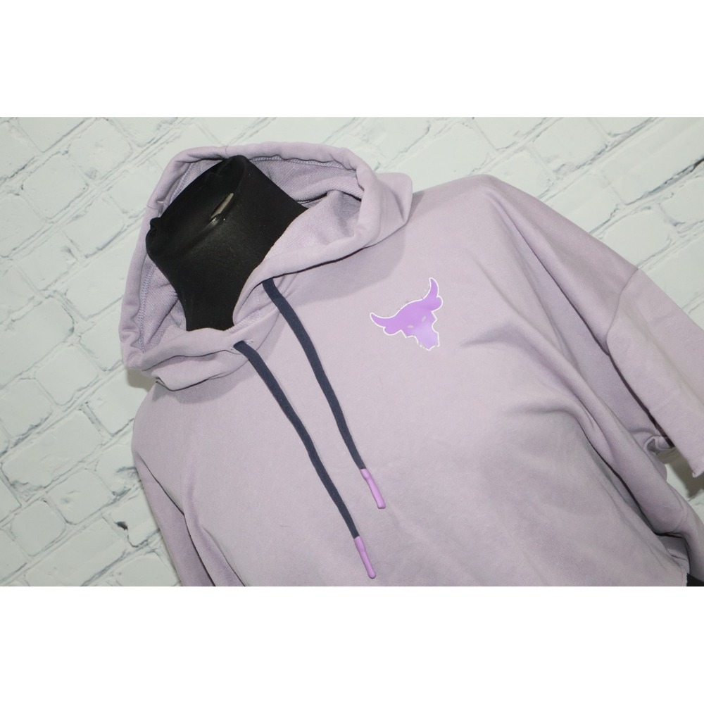 Under Armour Project Rock Womens Medium Purple Iron Paradise Cropped Hoodie NEW